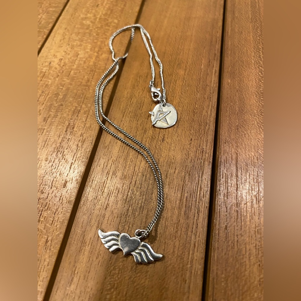 Silver Winged Heart Necklace